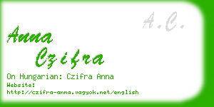 anna czifra business card